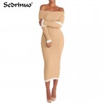 Casual Spring Autumn Women Dress Long Sleeve Sexy Evening Club Dress Winter Maxi Bodycon Party Knitted Sweater Dress Vestidos