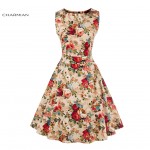 Charmian Women's Summer Dress Floral Print Retro Vintage Dress Elegant 1950's Hepburn Style Casual Party Office Dress Vestidos