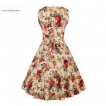 Charmian Women's Summer Dress Floral Print Retro Vintage Dress Elegant 1950's Hepburn Style Casual Party Office Dress Vestidos