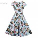 Charmian Women's Summer Dress Plus Size Sexy Vintage Dress Audrey Hepburn Rockabilly Swing Dress Casual Beach Dress Vestidos