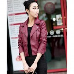 Chic Women Slim Biker Motorcycle PU Leather Jacket Coat Zipper Punk Casual Outwear