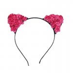 Children Girls Flower Cat Ears 2017 New Cute Hair Accessories Headwear Boho Style Children Cat Ears Hairband Headband for Party