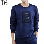 China size M to 4xl Teenager Style Print Pockets Spring Autumn Sweatshirts Men Fleece Pullover Casual Basic Outerwear #161523