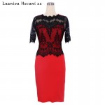 Chu Ni 2018 New Summer Dress Women Sexy Floral Lace Peplum Patchwork Half Sleeve See Through Evening Party Pencil Dress M036