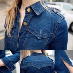 Chu Ni New 2017 Women Denim Dress Slim Jeans Dress One-piece Cowboy Dress With Belt For Women jeans Split dress 4XL N092