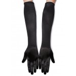 Classic Adult Black White Red Grey Skin Opera/Elbow/Wrist Stretch Satin Finger Long Gloves Women Flapper Gloves Matching Costume