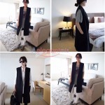 Classic Style Long Suit Vest Women 2017 Spring Autumn New Casual Lady Black Waistcoat Sleeveless Jacket With Two Pockets XXL