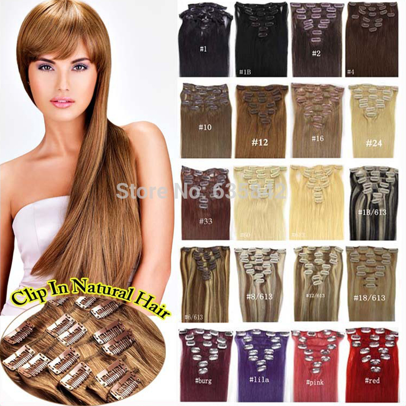 Clip In Hair Extensions 20 50cm 70g 100g 120g Straight Real Human