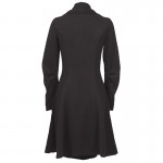 Clocolor Asymmetric Black Coat Stand Collar Long Sleeve Women Overcoat Elegant Single-Breasted Slim Fall Winter women coat