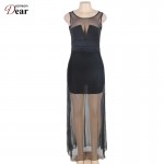 Comeondear Chiffon Dress with Floor-length Sheer Overlay Maxi Dresses Long Sleeveless Sweet and Romance R70235Women Summer Dress