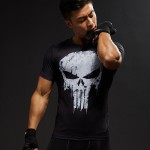 Compression Shirts Men 3D Printed T-shirts Short Sleeve Cosplay Fitness Body Building Male Crossfit Tops Punk Skull Skeleton