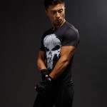 Compression Shirts Men 3D Printed T-shirts Short Sleeve Cosplay Fitness Body Building Male Crossfit Tops Punk Skull Skeleton