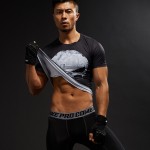 Compression Shirts Men 3D Printed T-shirts Short Sleeve Cosplay Fitness Body Building Male Crossfit Tops Punk Skull Skeleton