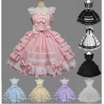 Cosplay Lolita Dress Women Formal Spaghetti Strap Dress Japanese Anime Maid Lace Costume Halloween Party Waitress Sexy Girl Use