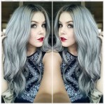 Cosplay hairpieces  24" One Piece Straight grandma gray Clip In Hair Extensions Synthetic False Hair Hairpiece  For Women Girls