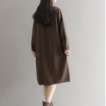 Cotton Linen Dress 2017 Spring Autumn Women Stusentds Preppy Solid Loose Long Sleeve Long Shirt Dress Mori Girl Vestidos XXL