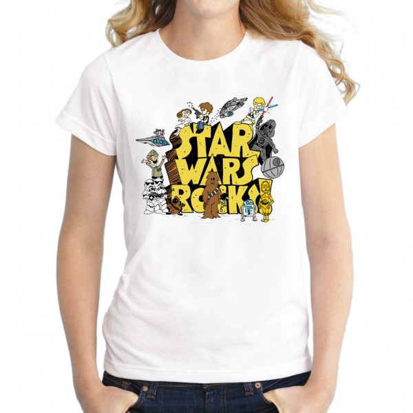 Creative Doctor Who Rocks Design 2016 Women Short Sleeve T-Shirt Star Wars Printed Lady Tops Novelty Fashion T Shirts