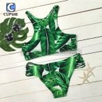 Cupshe 2016 New Arrival Hot Women Tropical Trip Leaves Printing Bikini Set