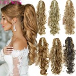 Curly Ponytail  Extension 200g Synthetic Fake Ponytails 20" Claw Ponytail Extension Tail Hair Pieces and Ponytails nep staart