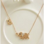 Cute Elephant Family Stroll Design Fashion Women Charming Crystal Chain Necklace Chocker necklace Free shipping