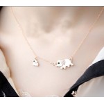 Cute Elephant Family Stroll Design Fashion Women Charming Crystal Chain Necklace Chocker necklace Free shipping