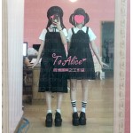 Cute Girls Preppy Style Japanese Uniform JK Long Pleated Dress Sleeveless Tank Round Collar Black Dress 2 Length Style