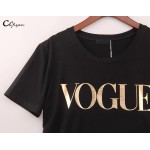 Cuyizan Women VOGUE Printed Printed T-Shirt Fashion Brand t shirts women short sleeve Tops Tee Femme High street casual tshirt