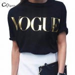 Cuyizan Women VOGUE Printed Printed T-Shirt Fashion Brand t shirts women short sleeve Tops Tee Femme High street casual tshirt