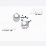 DAIMI Cultured Pearl Stud Earrings Women 7-8mm 8-9mm Paragraph Colorful Earrings, 925 Sterling Silver Pearl Earrings