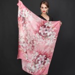 DANKEYI 110*110cm 100% Mulberry Big Square Silk Scarves Fashion Floral Printed Shawl Sale Women Genuine Natural Silk Scarf Shawl