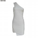 DEIVE TEGER  white hollow out  one shoulder  pencil bandage dress  Party Dresses HL1143