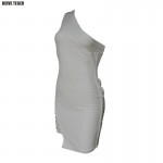 DEIVE TEGER  white hollow out  one shoulder  pencil bandage dress  Party Dresses HL1143