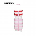 DEIVE TEGER Hot Sale New Arrival Two Piece Set Sleeveless Striped Bandage Colorful Causal Vestidos Dress HL1709