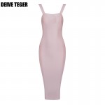 DEIVE TEGER r dress solid red and pink  bandage dress pencil Club woman dress  slit Party sexy Dresses  HL1987