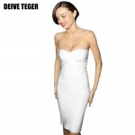 DEIVE TEGER strapless tight sexy Off The Shoulder Women's Bandage Strapless Sleeveless Party Dress HL395