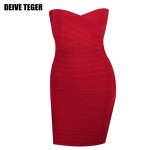 DEIVE TEGER strapless tight sexy Off The Shoulder Women's Bandage Strapless Sleeveless Party Dress HL395