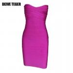 DEIVE TEGER strapless tight sexy Off The Shoulder Women's Bandage Strapless Sleeveless Party Dress HL395