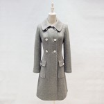 Dabuwawa winter keep warm grey woolen coat