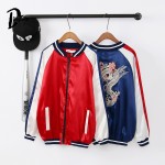 DayLook Autumn Bomber Jacket Women Street Slip Jacket Embroidery Dragon Loose Baseball Coat Plus Size Souvenir Jacket Yokosuka 