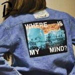 Daylook 2017 Hot Sale Light Blue Letter Patch Ripped Pockets Denim Coat Women Casual Summer Style Fashion Wear Plus Size S-XL