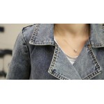 Denim Jacket For Women Distressed Vintage Style 2017 New Double Breasted Ladies Scratched & Ripped Jean Jackets Free Shipping