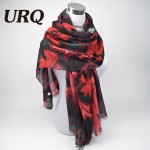 Designer Twill Cotton Scarves Big Flower Print Women Long Scarfs Ladies tassel Shawl Wrap X9A18435