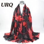 Designer Twill Cotton Scarves Big Flower Print Women Long Scarfs Ladies tassel Shawl Wrap X9A18435