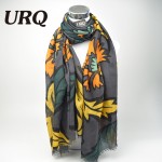 Designer Twill Cotton Scarves Big Flower Print Women Long Scarfs Ladies tassel Shawl Wrap X9A18435