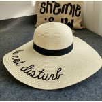 [Dexing]do not disturb wide brim  floppy  foldable sun  hat summer hat for women beach straw hat  ladies  chapeu panama femme 