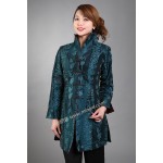 Discount Burgundy Female Silk Polyester Outwear Chinese Traditional Tang Suit Middle-Aged Mother Long Coat Size S To XXXL T045