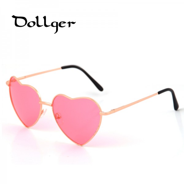 Dollger Heart Shaped Sunglasses Women Metal Reflective Mirror Lens Fashion Luxury Sun Glasses Brand Designer For Ladies s0396