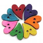 DoreenBeads Wood Buttons Scrapbooking Heart 2 Holes At Random 21x17mm,15PCs 2015 new