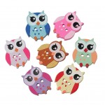 DoreenBeads Wood Sewing Button Scrapbooking Owl Mixed Two Holes 21mm(7/8")x 17mm(5/8"),8 PCs 2015 new