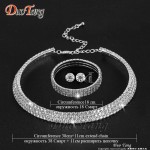 DuoTang Hot Selling  Rhinestone Crystal Choker Necklace Earrings and Bracelet Wedding Jewelry Sets Wedding Accessories T0035B1